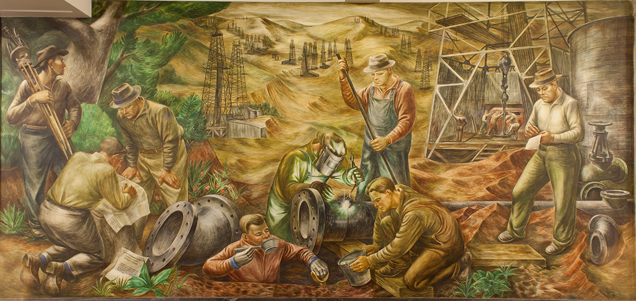 Edgar Britton, Petroleum Industry–Production, 1939, Mural at the Department of Interior, Washington, DC
