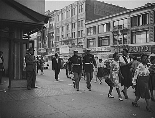 Roger Smith, New York, New York. Street scene in Harlem (Two Marines), 1943