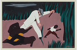 The Life of Toussaint L'Ouverture, No. 7: As a child, Toussaint heard the twang of the planter's whip and saw the blood stream from the bodies of slaves., 1938